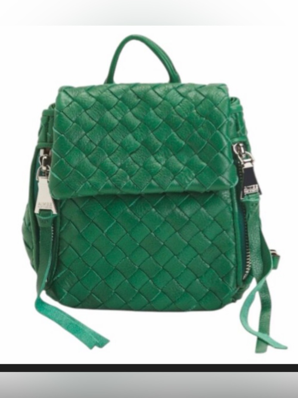 Aimee Kestenberg Woven Leather Mini Backpack - Green